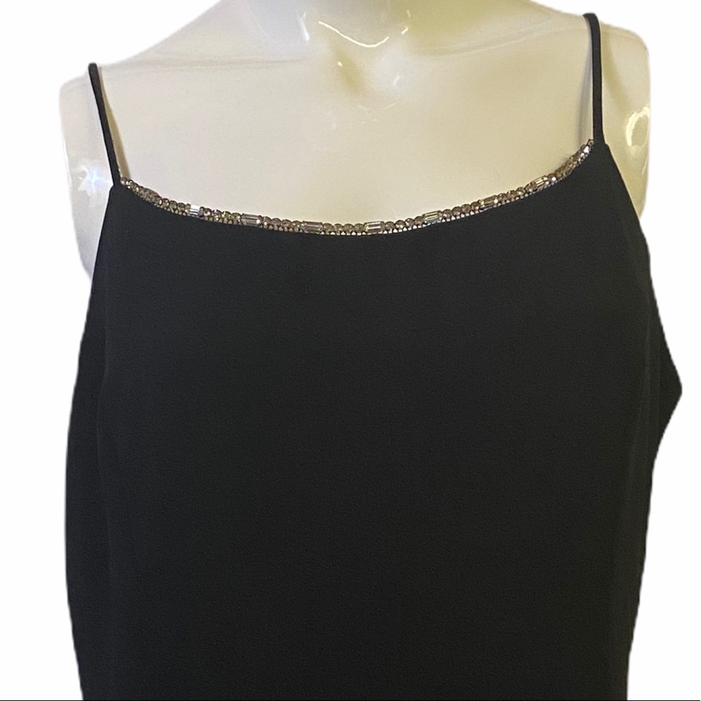Black Beaded Spaghetti Straps Evening Gown 15 16‎ Holiday Dress Party Dress - Picture 9 of 16
